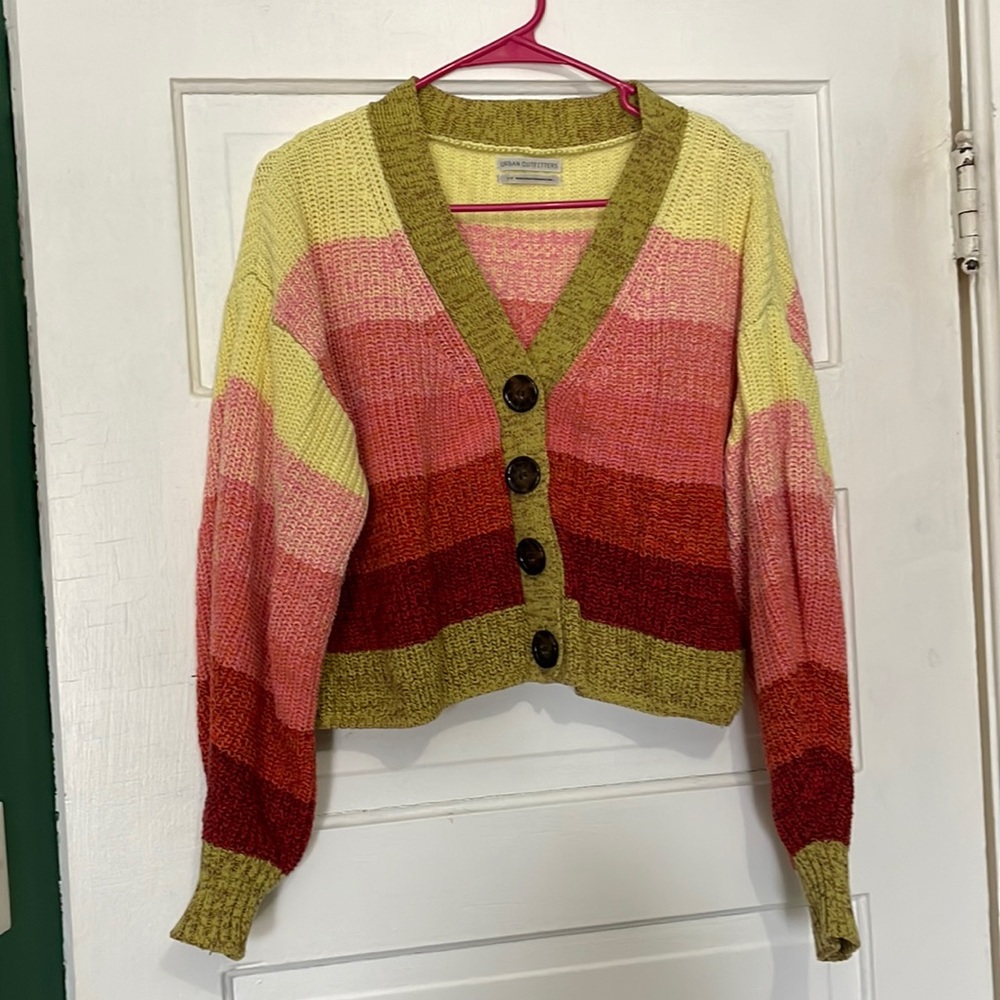 colorful cropped cardigan